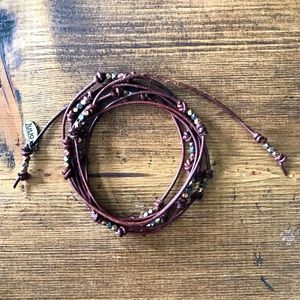 Julio Designs Bryce Leather Wrap w/ bead accents